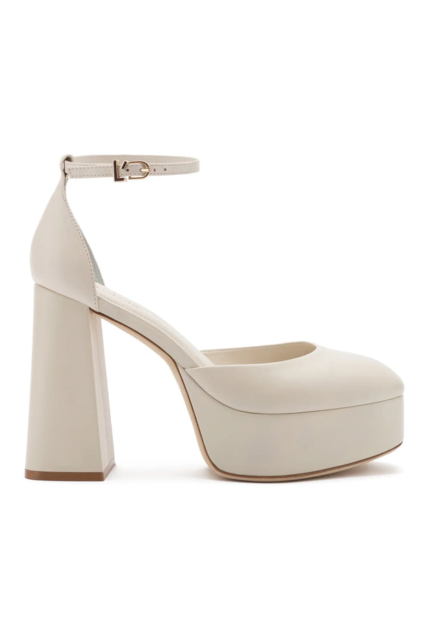 Larroude Ari Pump In Ivory Leather