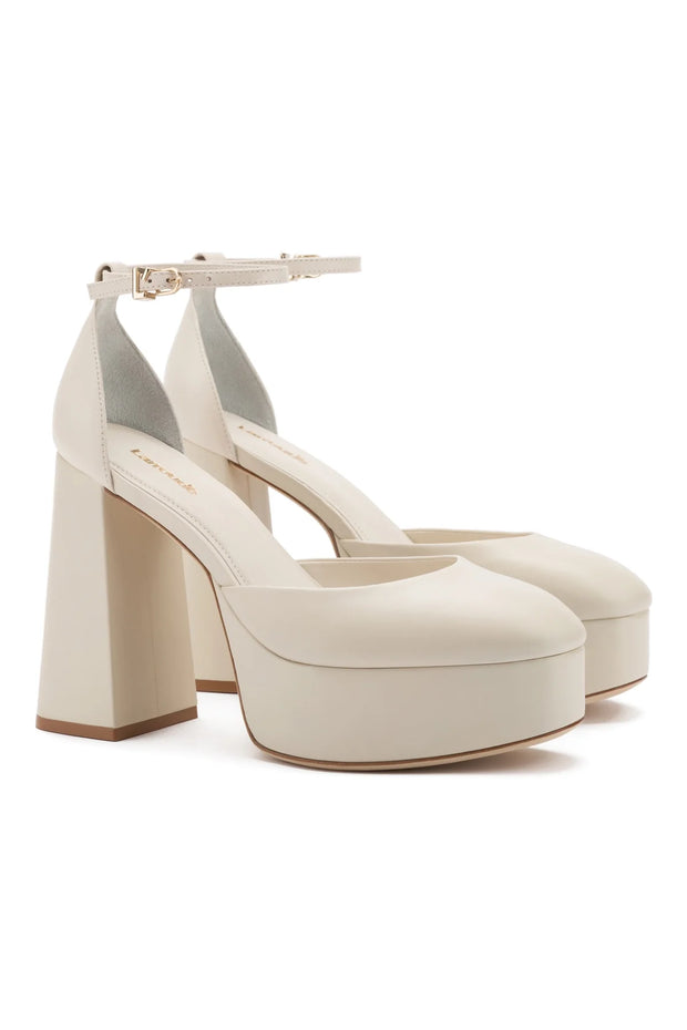 Larroude Ari Pump In Ivory Leather