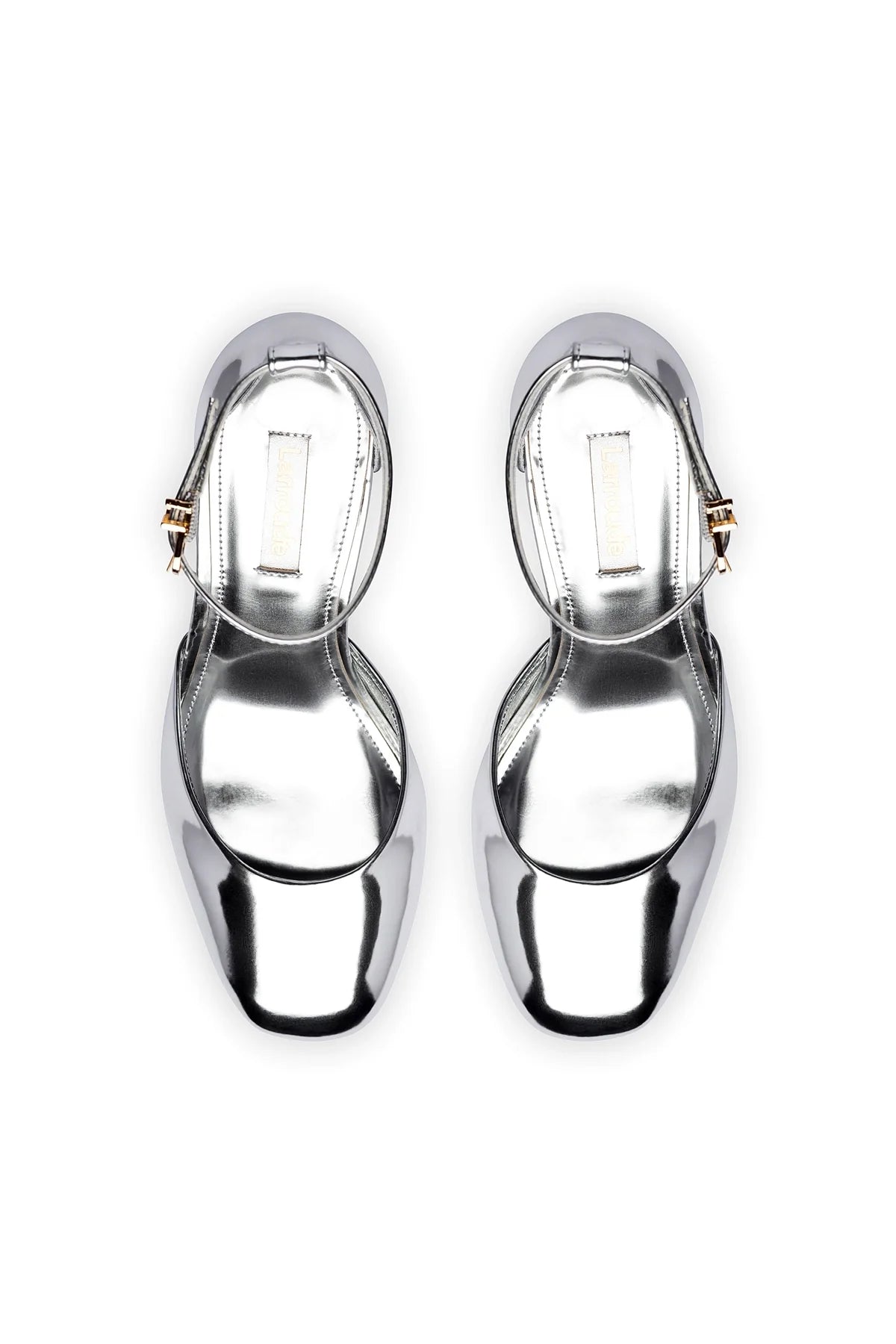 Larroude Ari Pump In Silver Specchio