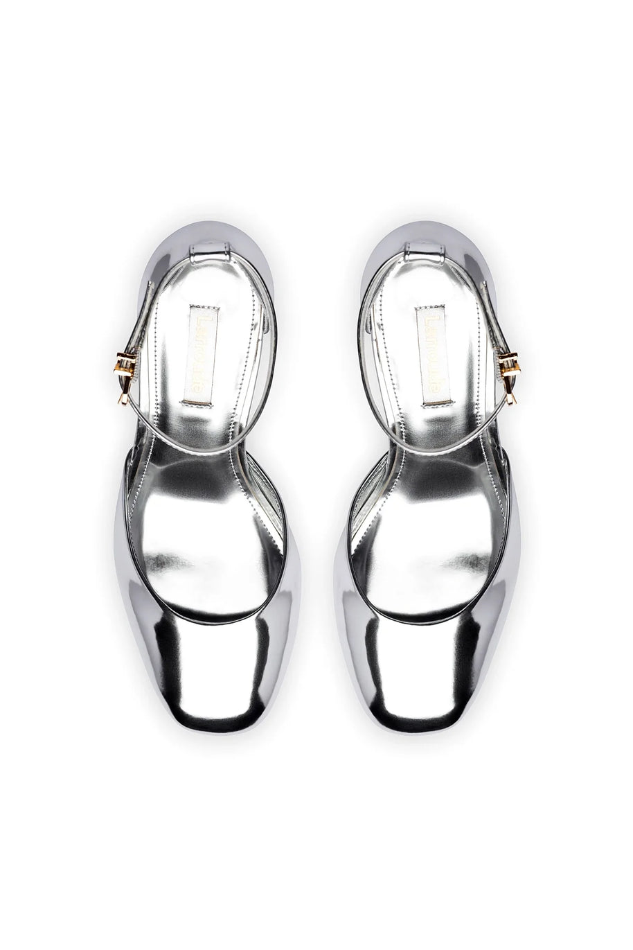 Larroude Ari Pump In Silver Specchio