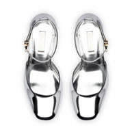 Larroude Ari Pump In Silver Specchio