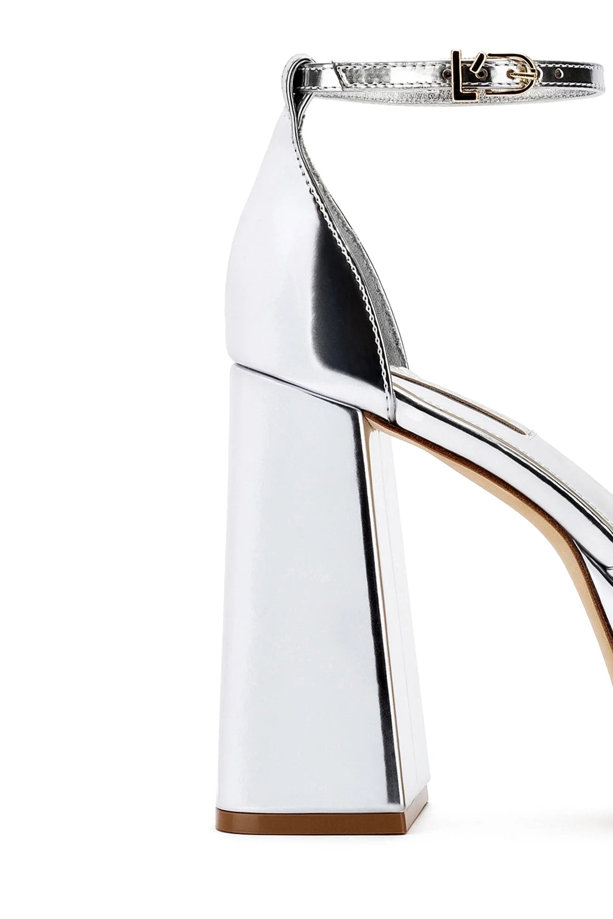 Larroude Ari Pump In Silver Specchio