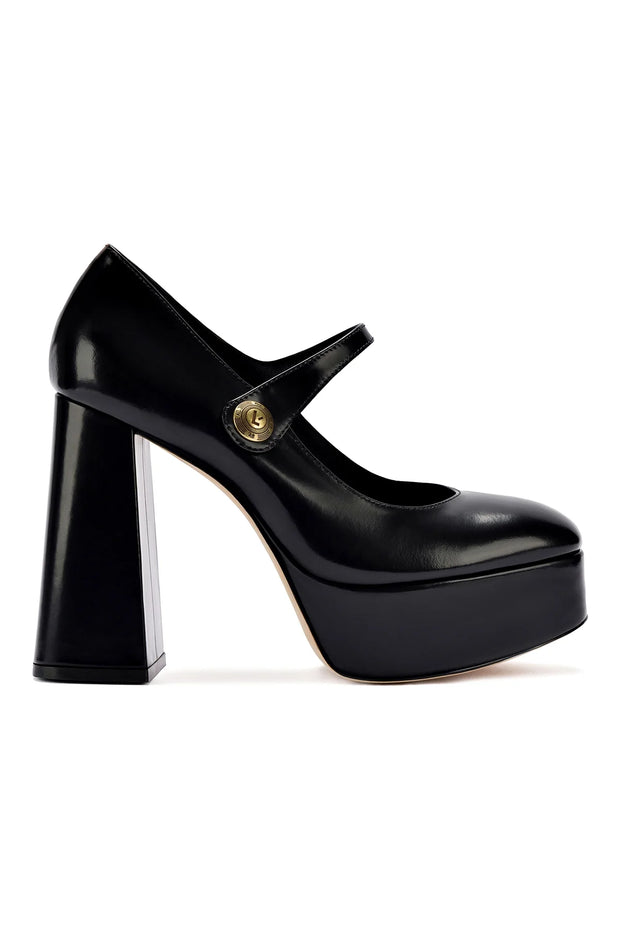 Larroude Emma Pump In Black Leather