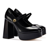 Larroude Emma Pump In Black Leather