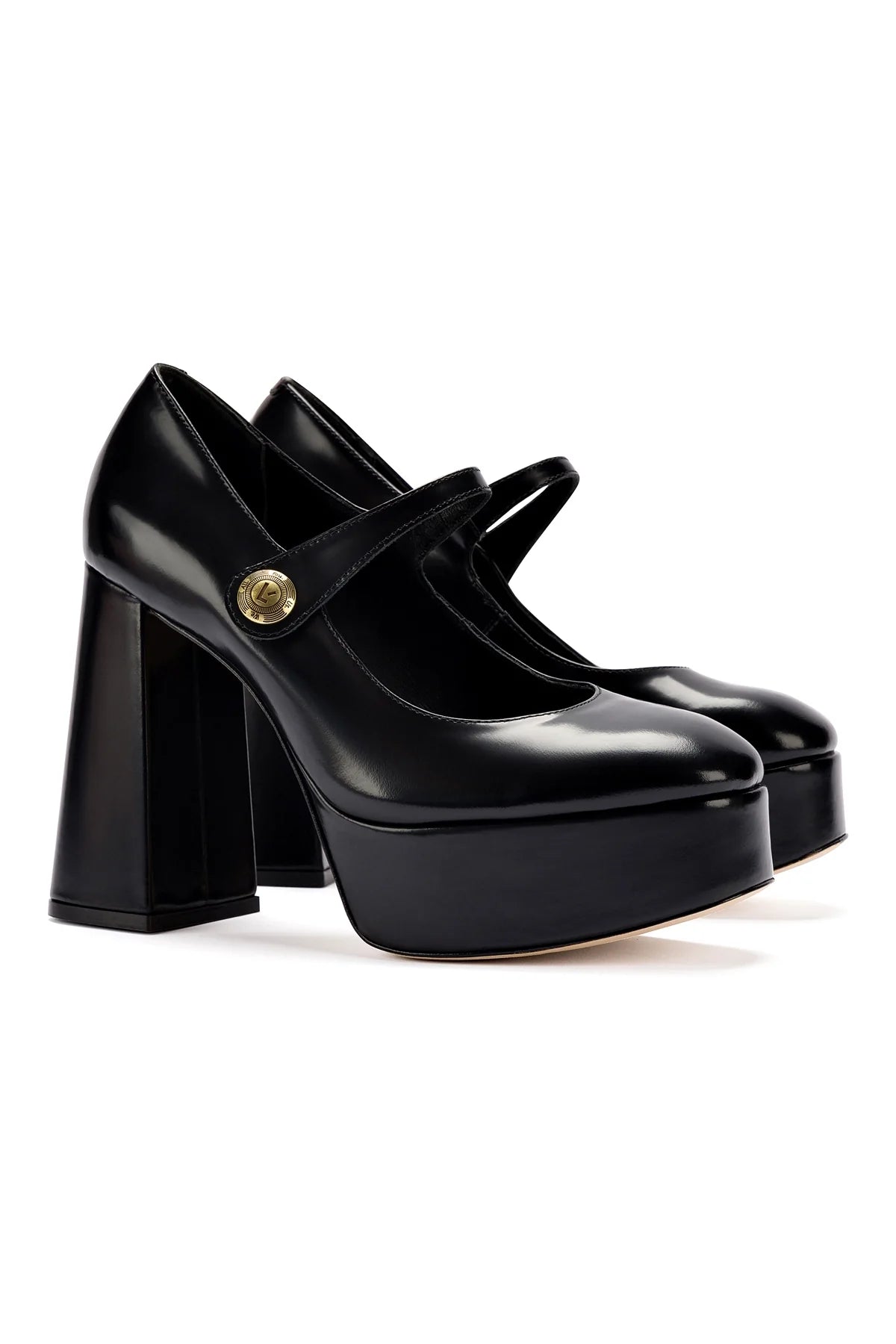 Larroude Emma Pump In Black Leather