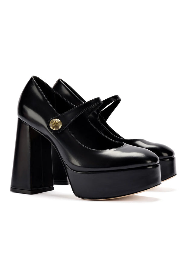 Larroude Emma Pump In Black Leather