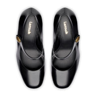 Larroude Emma Pump In Black Leather