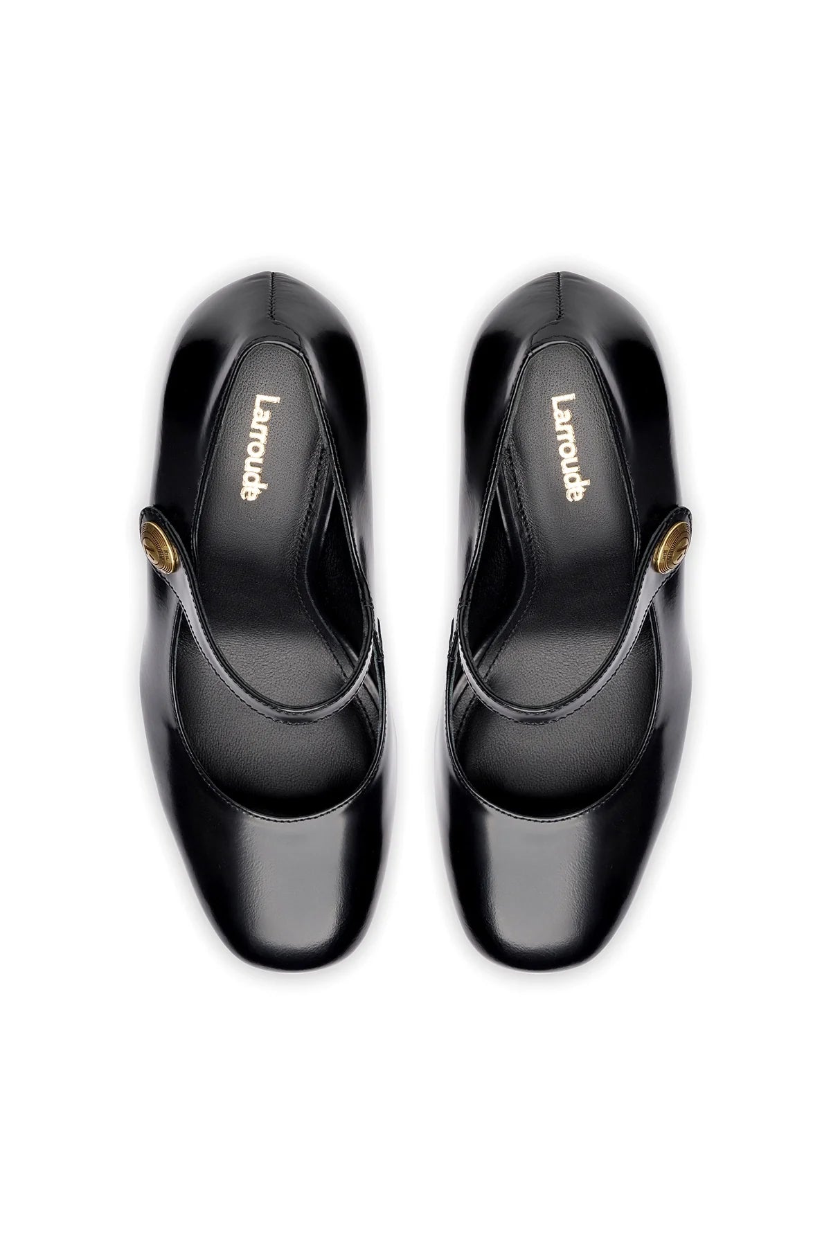 Larroude Emma Pump In Black Leather