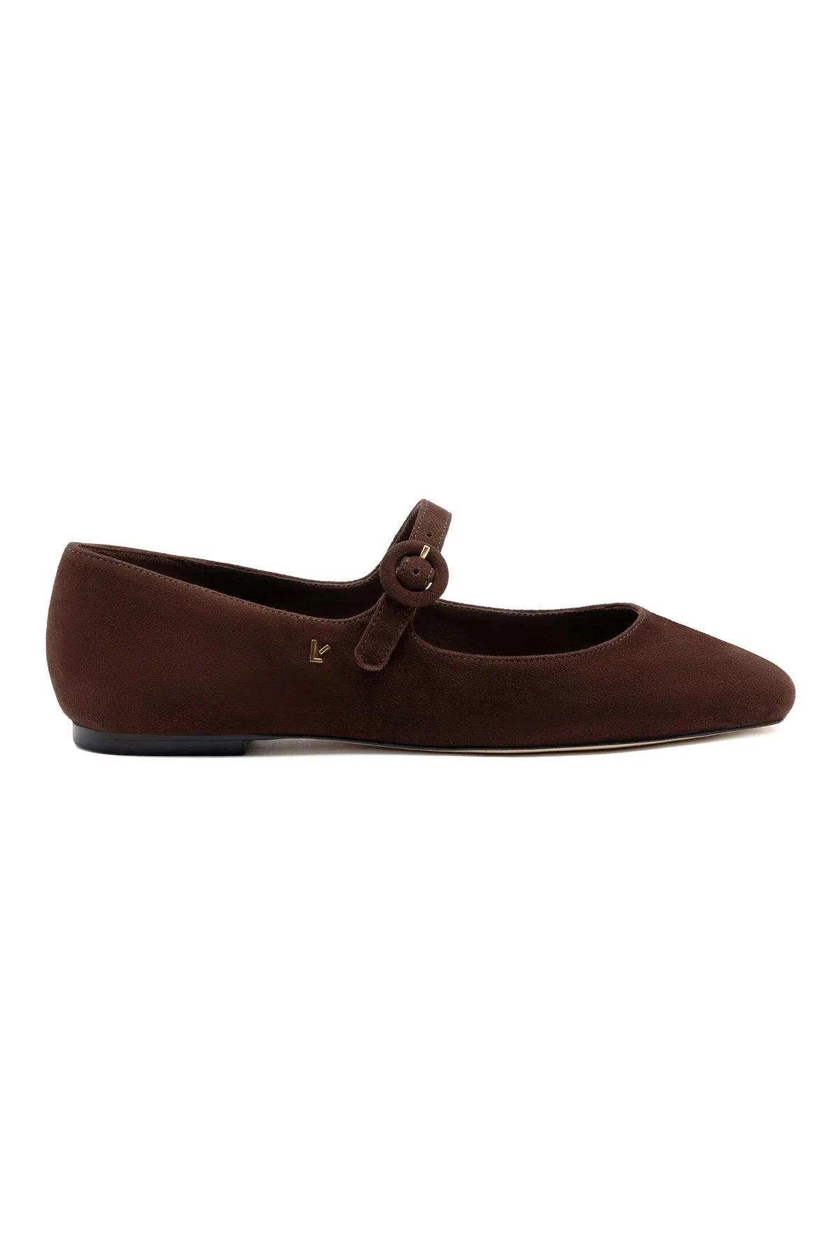 Larroude Blair Ballet Flat In Brown Suede