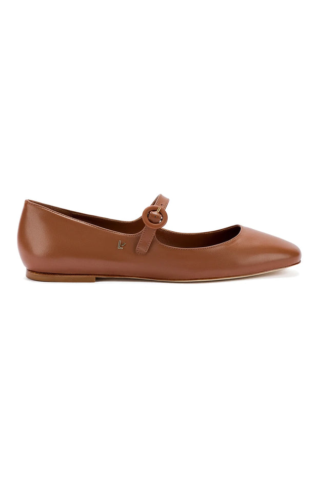 Larroude Blair Ballet Flat In Caramel Leather
