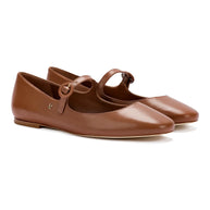 Larroude Blair Ballet Flat In Caramel Leather