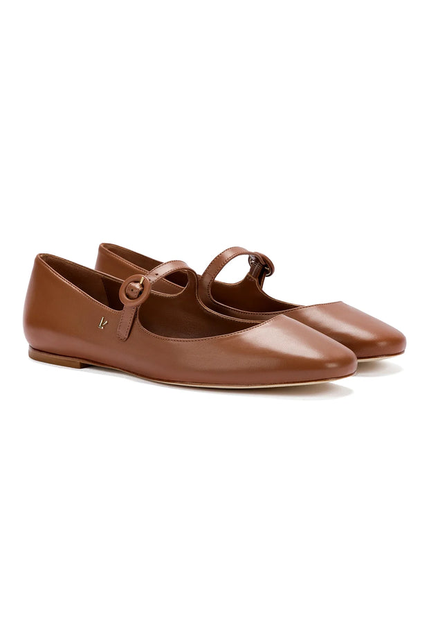 Larroude Blair Ballet Flat In Caramel Leather