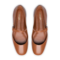 Larroude Blair Ballet Flat In Caramel Leather
