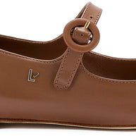 Larroude Blair Ballet Flat In Caramel Leather