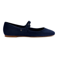 Larroude Blair Ballet Flat In Navy Suede