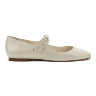 Larroude Blair Ballet Flat In Ivory Patent Leather