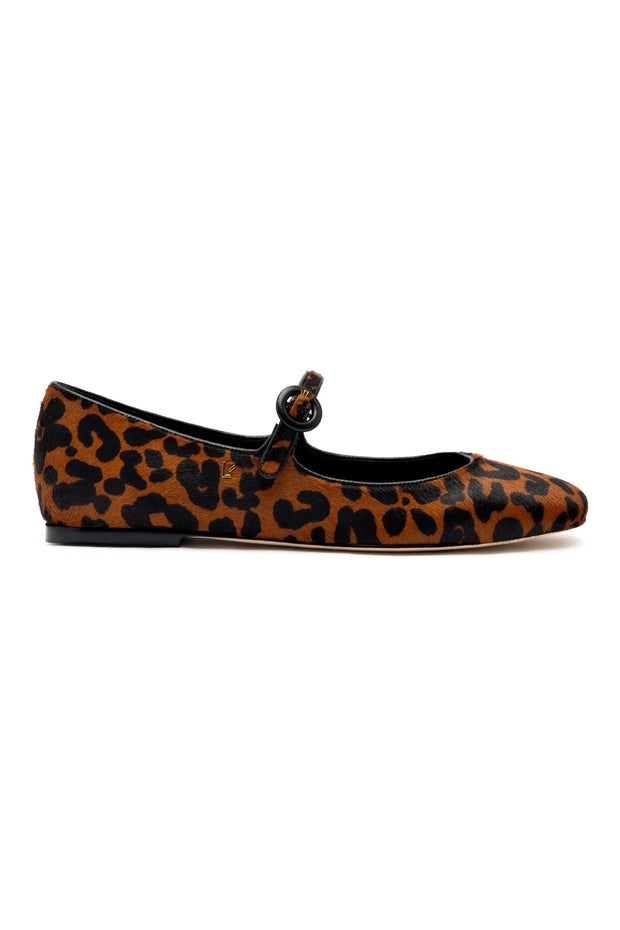 Larroude Blair Ballet Flat In Leopard Print Calf Hair