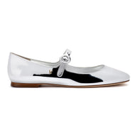 Larroude Blair Ballet Flat In Silver Specchio