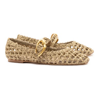 Verona Macrame In Algae Embroidered Raffia