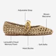Verona Macrame In Algae Embroidered Raffia