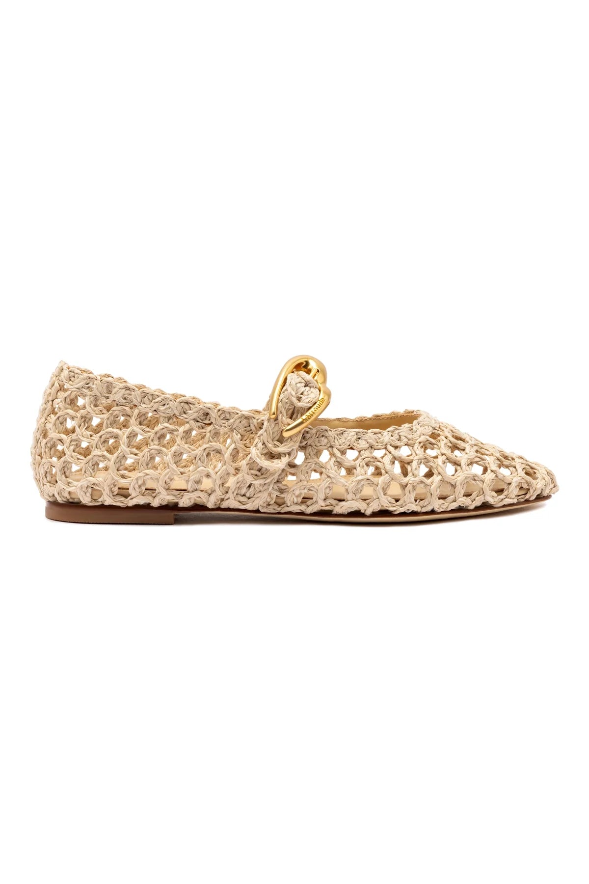 Larroude Verona Macrame In Beige Embroidered Raffia