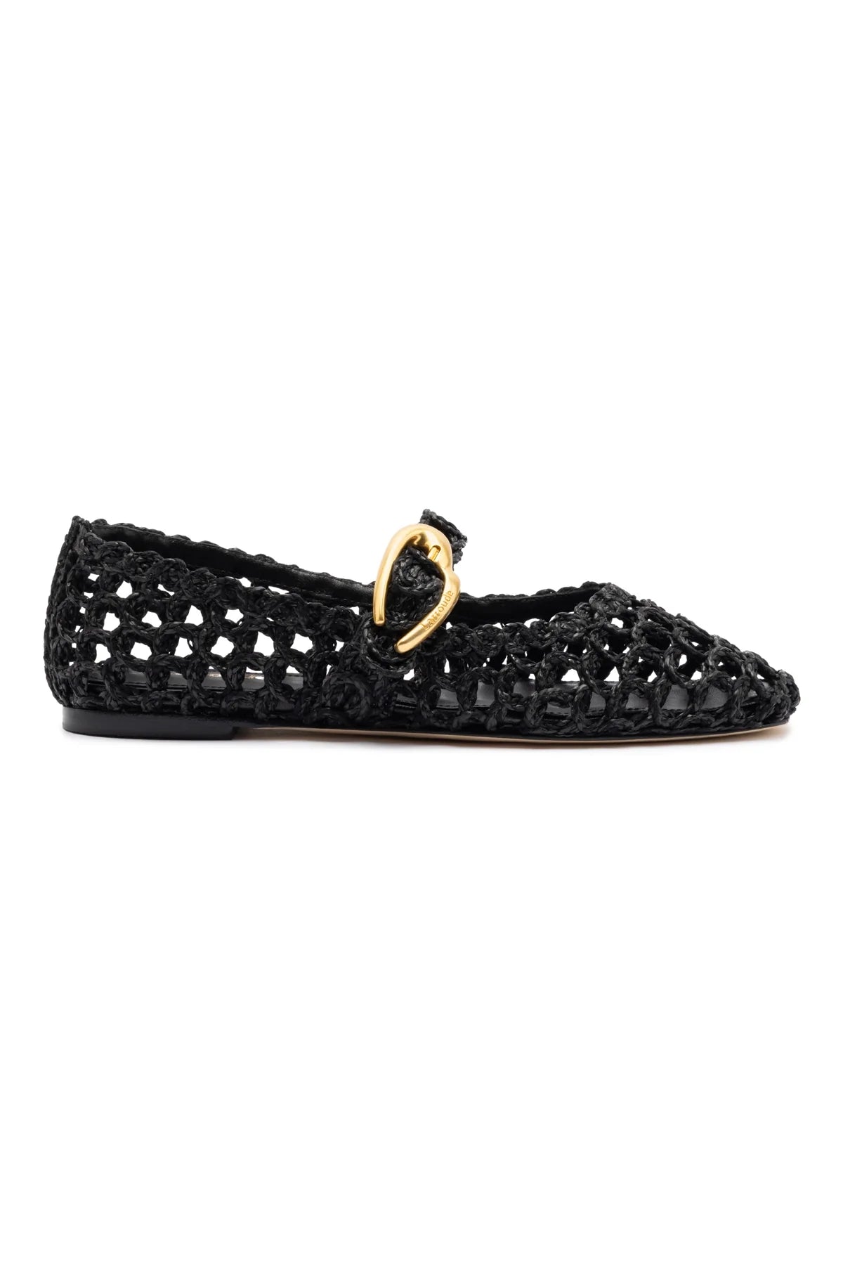 Larroude Verona Macrame In Black Embroidered Raffia