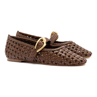 Larroude Verona New Macrame In Burnt Umber Leather