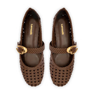 Larroude Verona New Macrame In Burnt Umber Leather