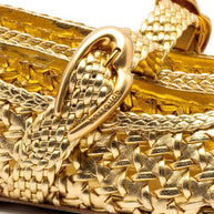 Larroude Verona New Macrame In Gold Metallic Leather