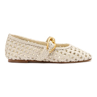 Larroude Verona New Macrame In Ivory Leather