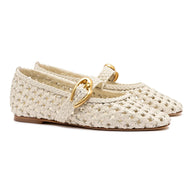 Larroude Verona New Macrame In Ivory Leather