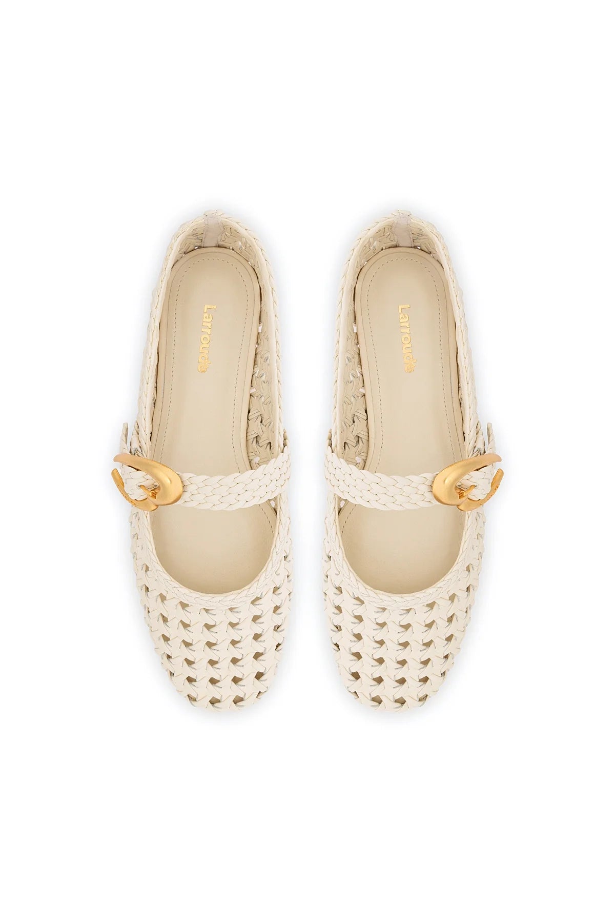 Larroude Verona New Macrame In Ivory Leather