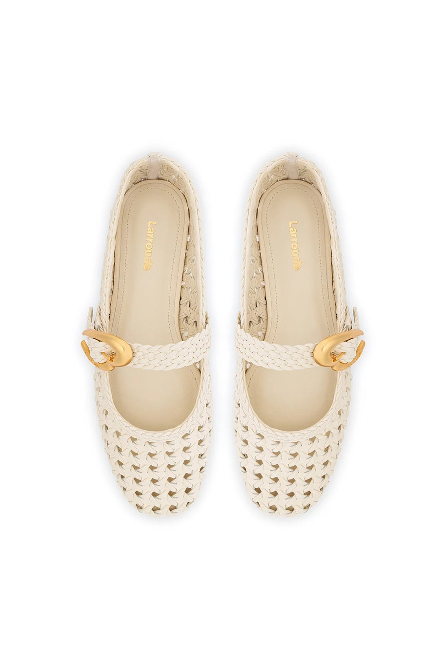 Larroude Verona New Macrame In Ivory Leather