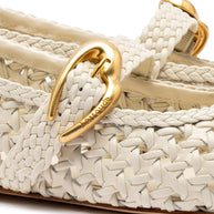 Larroude Verona New Macrame In Ivory Leather