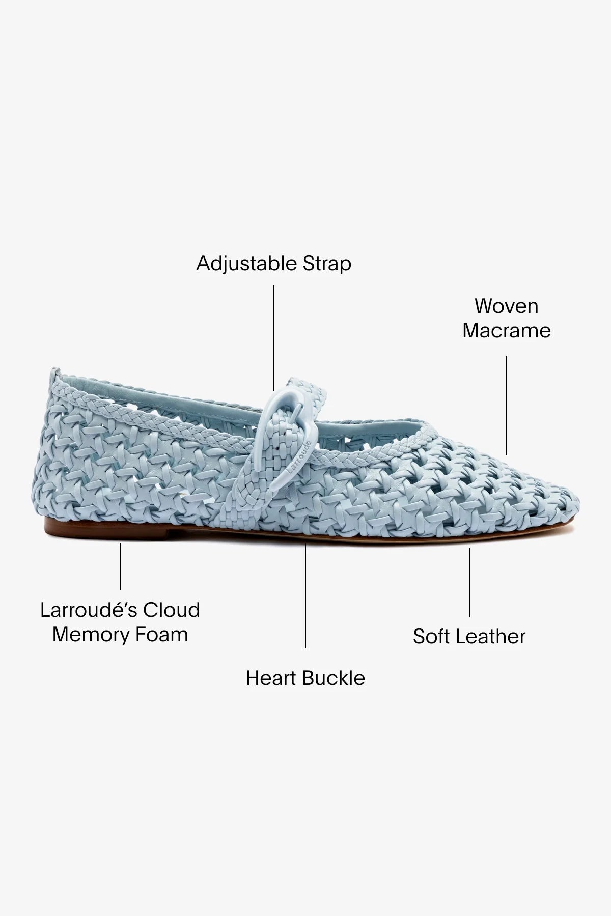 Larroude Verona Macrame Ballet Flat In Maya Leather