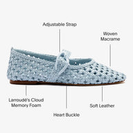Larroude Verona Macrame Ballet Flat In Maya Leather