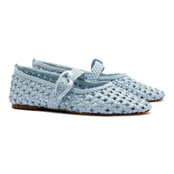 Larroude Verona Macrame Ballet Flat In Maya Leather