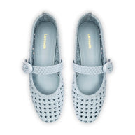 Larroude Verona Macrame Ballet Flat In Maya Leather