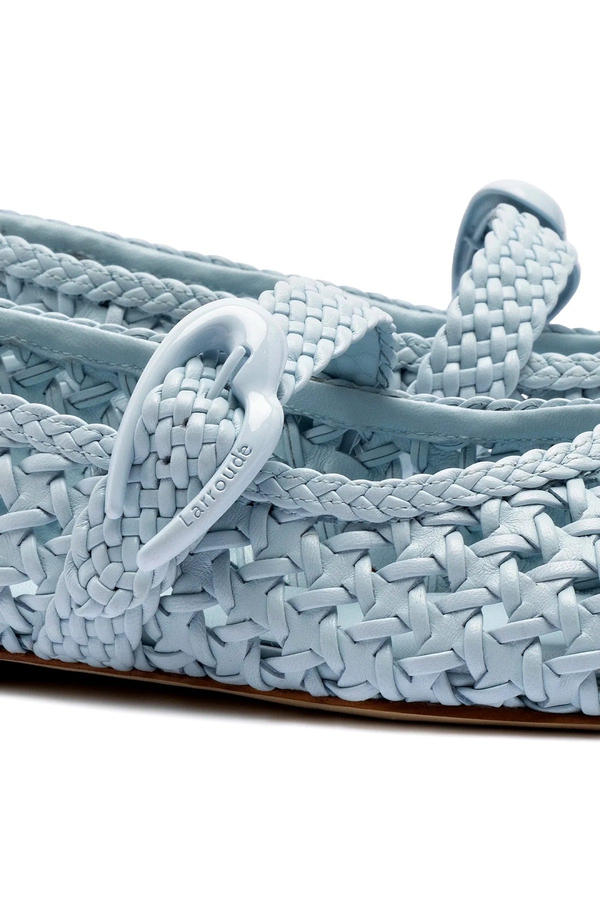 Larroude Verona Macrame Ballet Flat In Maya Leather