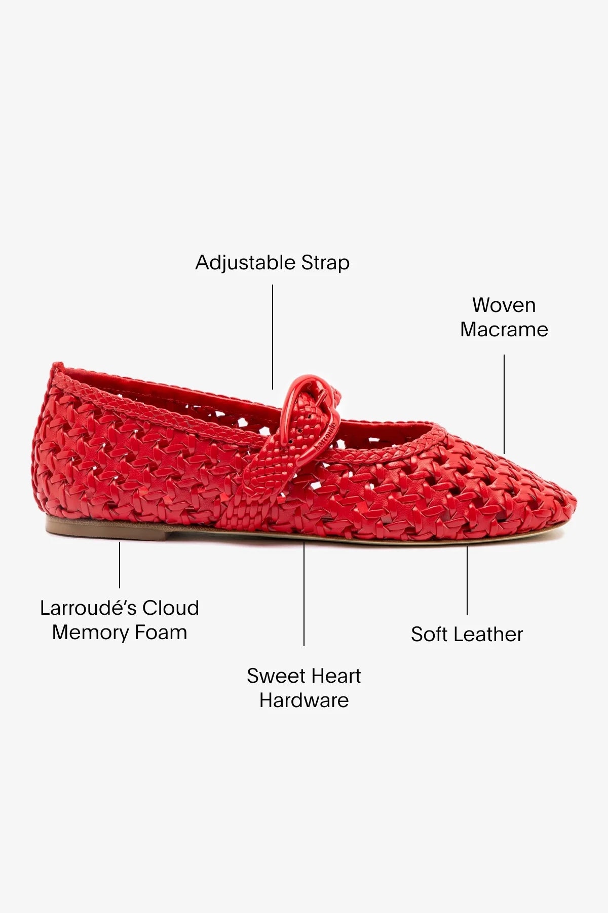 Larroude Verona New Macrame In Scarlet Leather