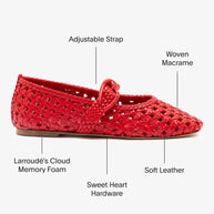 Larroude Verona New Macrame In Scarlet Leather