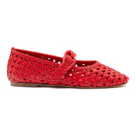 Larroude Verona New Macrame In Scarlet Leather
