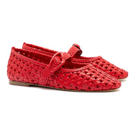 Larroude Verona New Macrame In Scarlet Leather