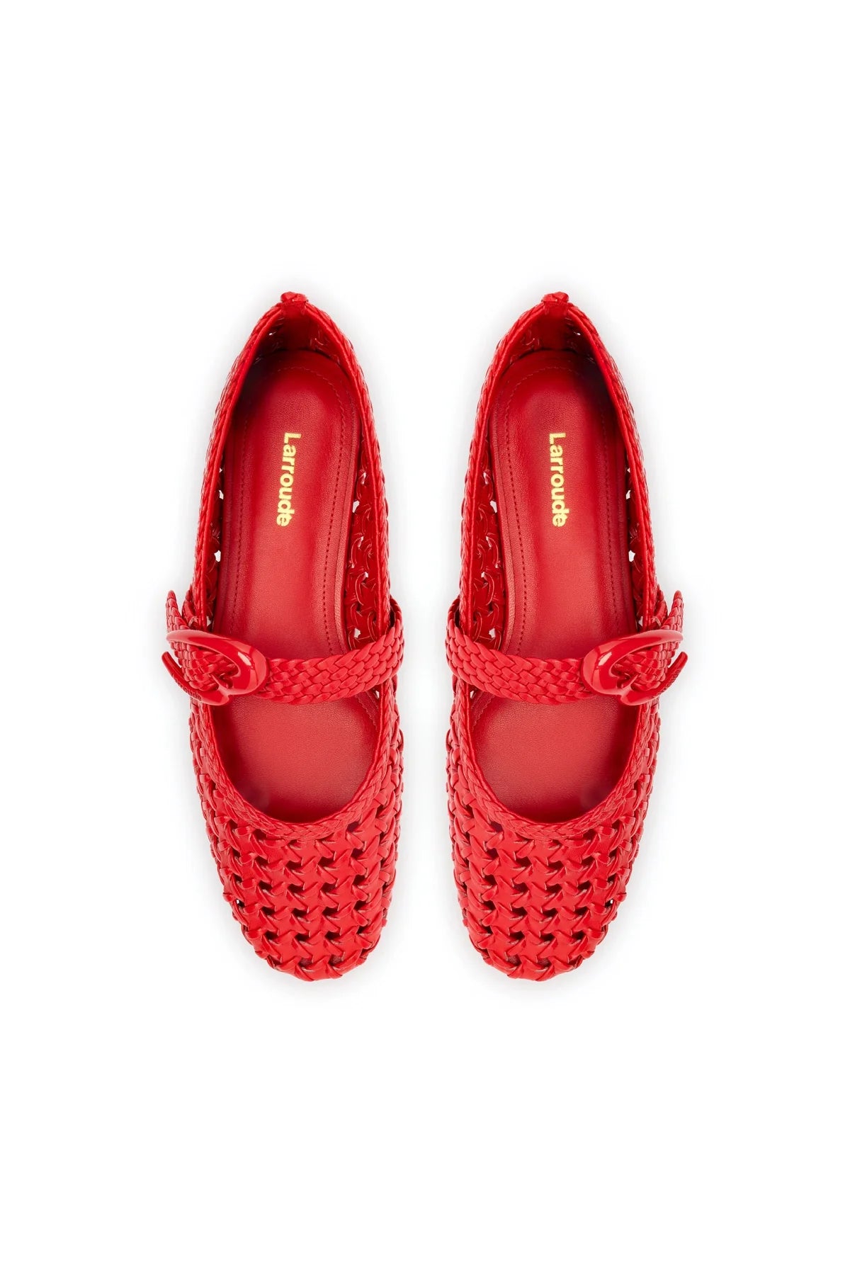 Larroude Verona New Macrame In Scarlet Leather