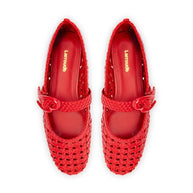 Larroude Verona New Macrame In Scarlet Leather