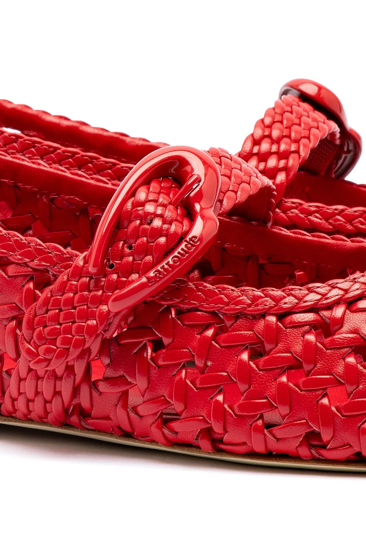 Larroude Verona New Macrame In Scarlet Leather