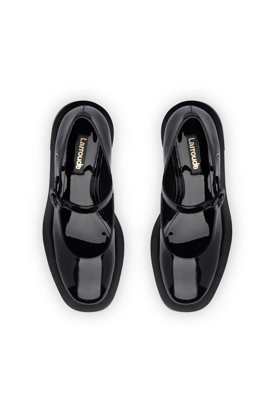 Larroude Olivia Platform Pump In Black Patent Leather