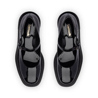 Larroude Olivia Platform Pump In Black Patent Leather