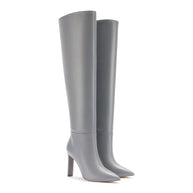 Larroudé x Jennifer Fisher Boot In Cement Grey Leather