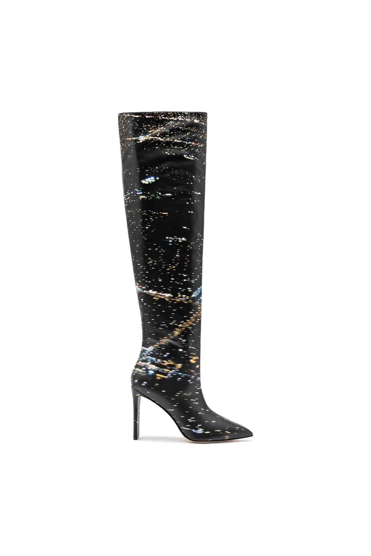 Larroudé X Libertine Boot In Black LAX Printed Leather